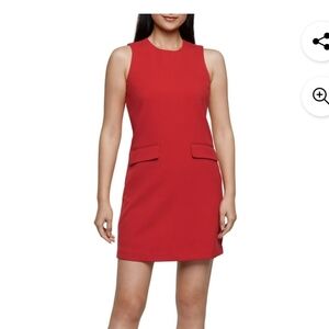 (B5)Express Red Mini Shift Dress